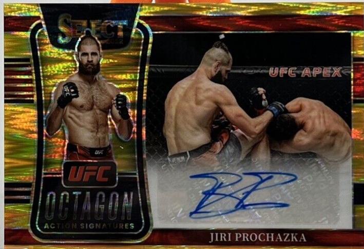 Jiri Prochazka 2022 Panini Select UFC Octagon Action Signatures #1 Gold Flash