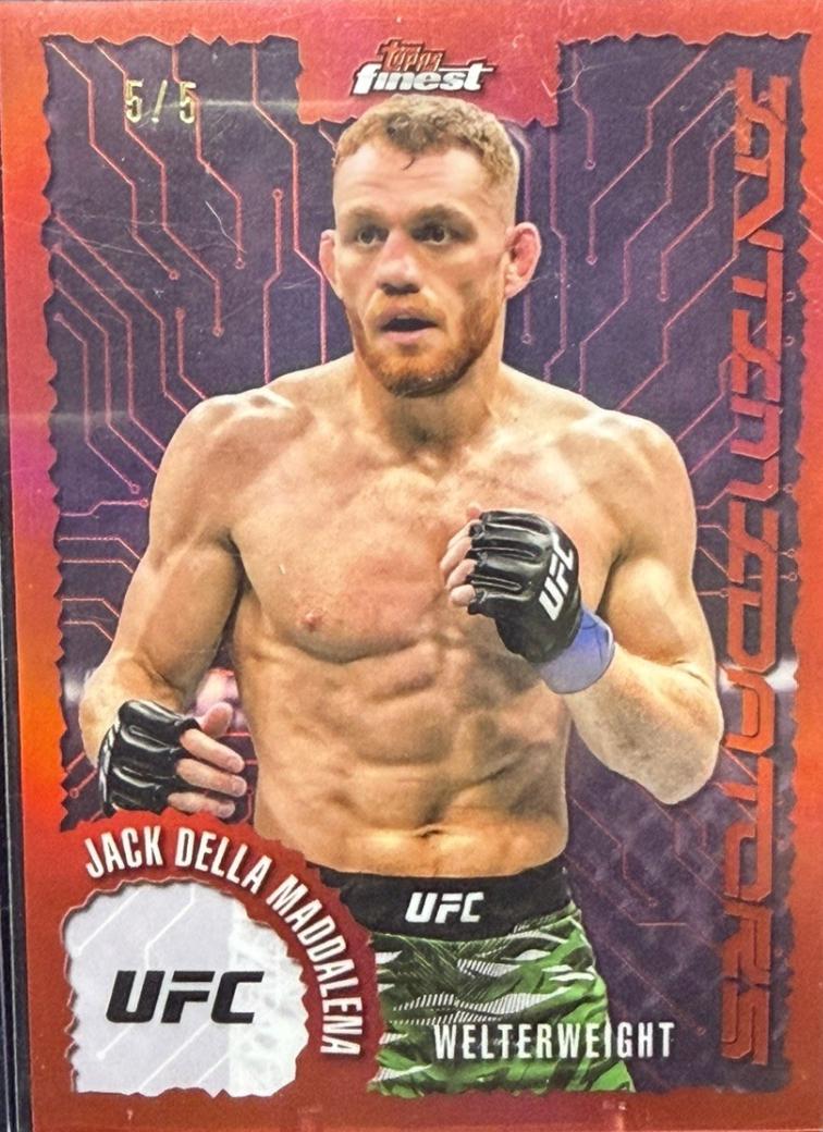 Jack Della Maddalena 2025 Topps Finest UFC Intimidators #IT-29 Red Refractor