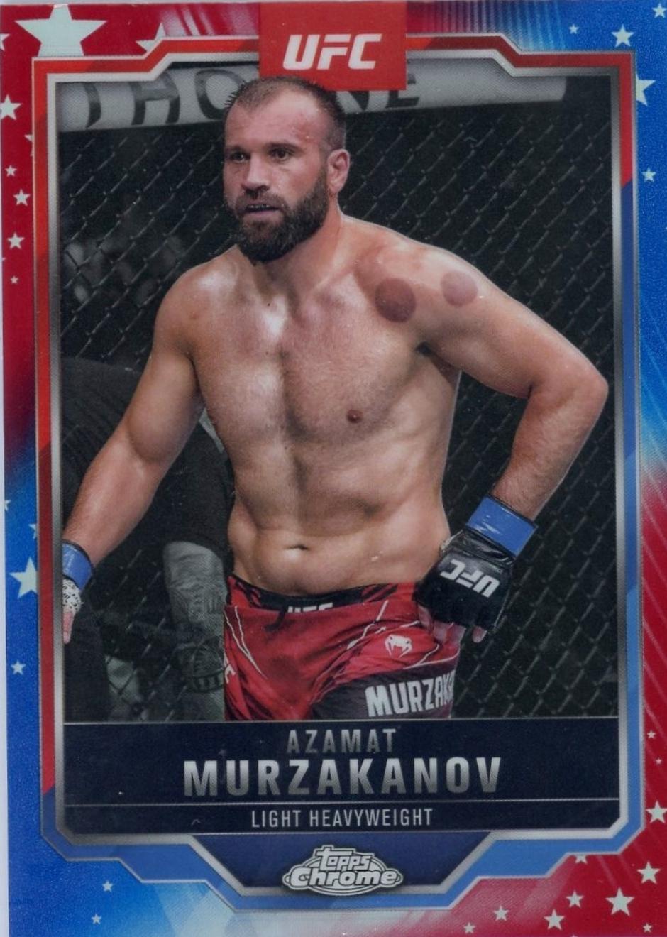 Azamat Murzakanov 2025 Topps Chrome UFC Base #168 Red & Blue Refractor