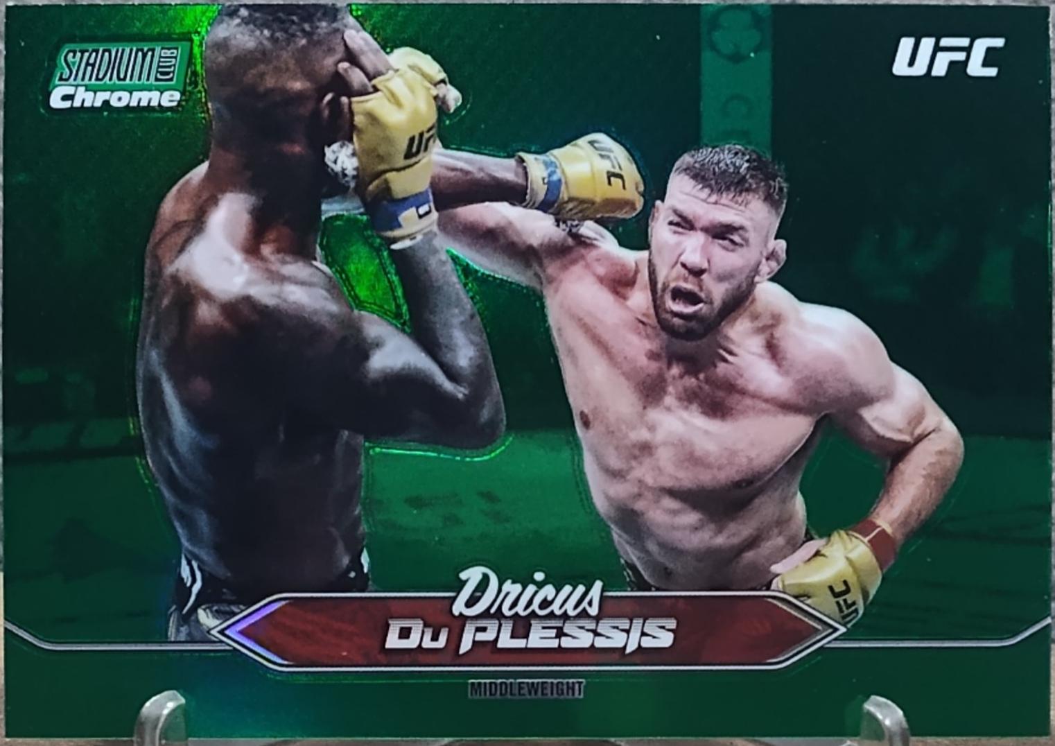 Dricus Du Plessis 2025 Topps Stadium Club UFC Base Chrome #C-126 Green Refractor