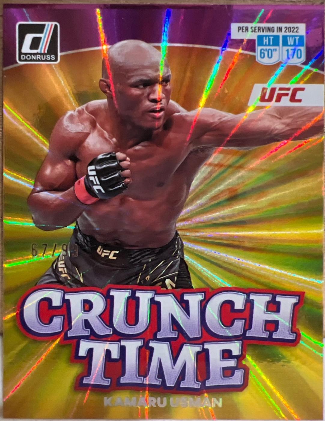 Kamaru Usman 2023 Panini Donruss UFC Crunch Time #1 Press Proof Silver