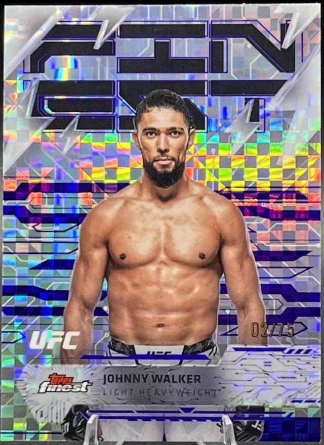 Johnny Walker 2025 Topps Finest UFC Base Rare #221 Purple Checkerboard Refractor