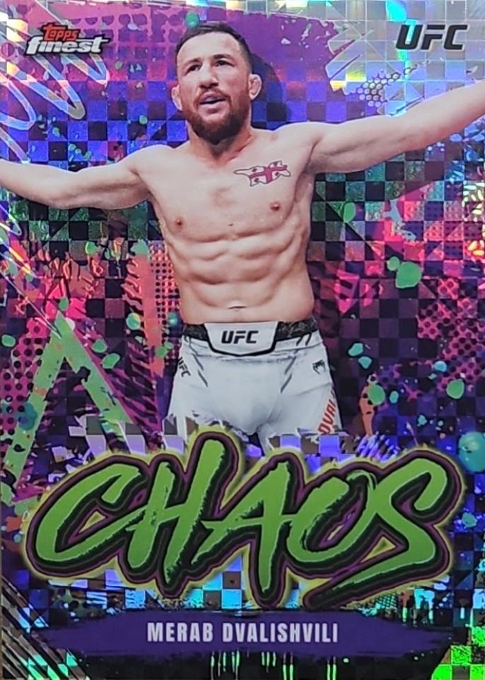 Merab Dvalishvili 2024 Topps Finest UFC Chaos #CHA-9 Checkerboard Refractor