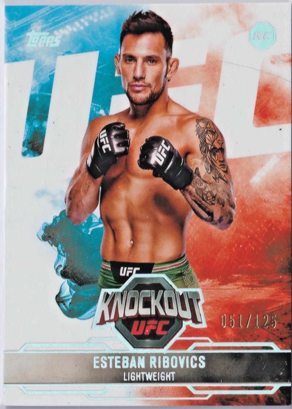 Esteban Ribovics 2025 Topps Knockout UFC Base #21 Holo Silver