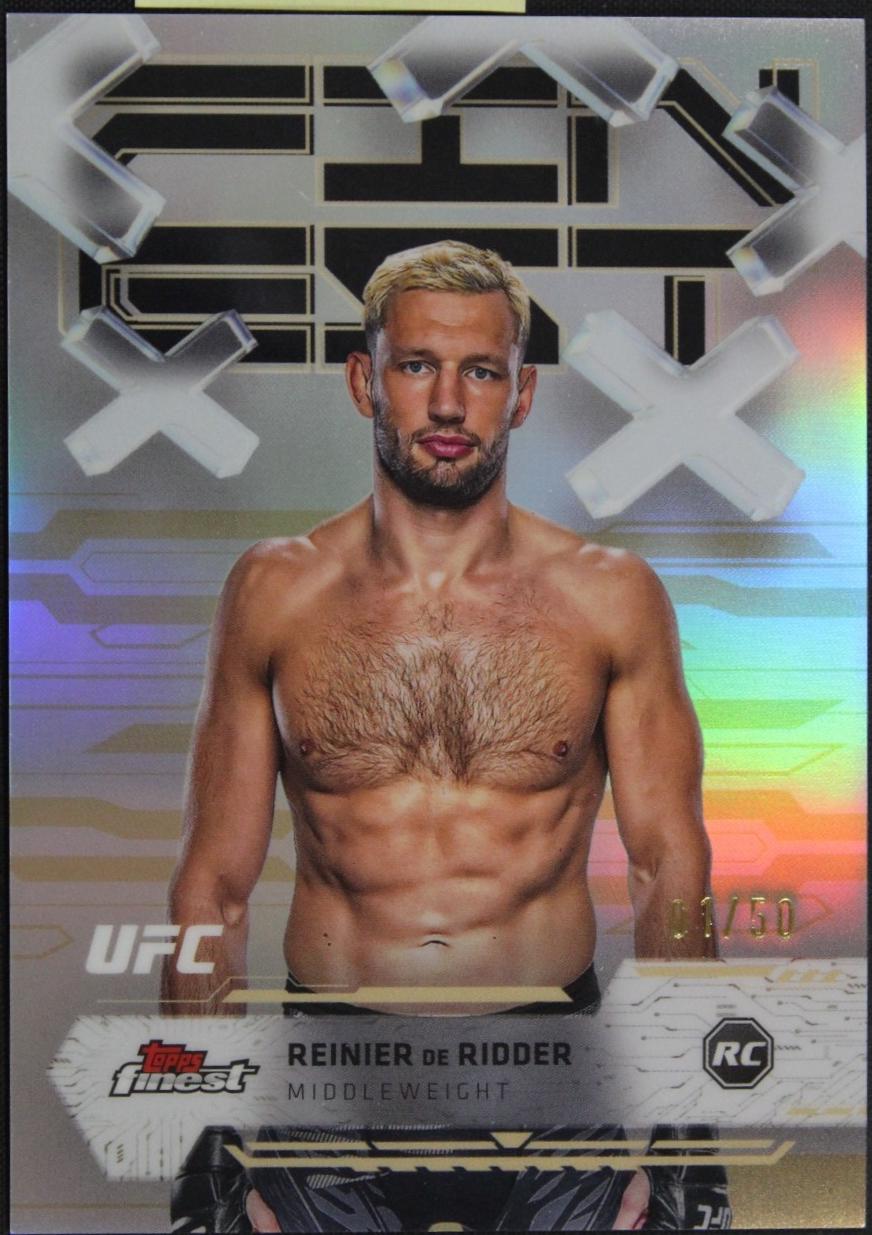 Reinier de Ridder 2025 Topps Finest UFC Base Common #13 Gold Refractor