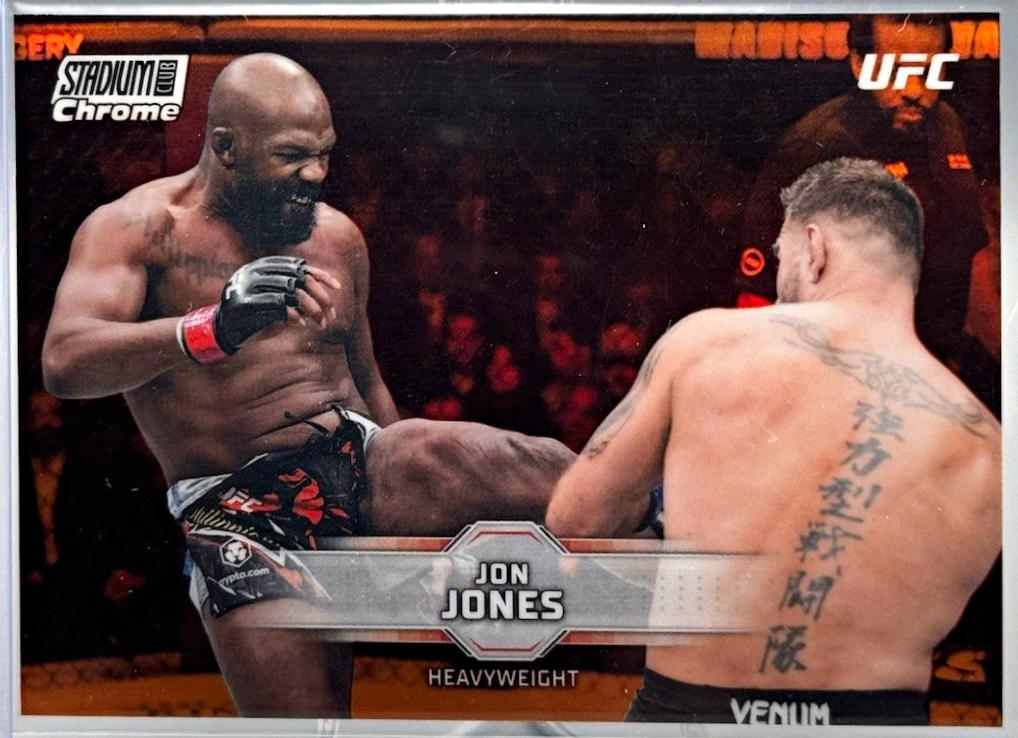 Jon Jones 2026 Topps Stadium Club UFC Chrome Base #CB-4 Orange Refractor