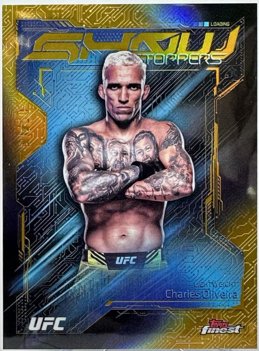 Charles Oliveira 2025 Topps Finest UFC Showstoppers #SS-6 Gold Refractor