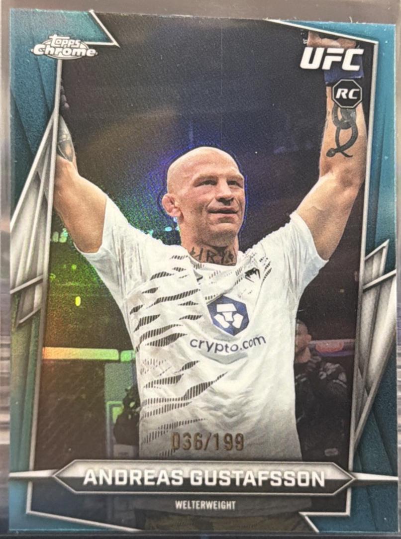 Andreas Gustafsson 2026 Topps Chrome UFC Base #121 Teal Refractor