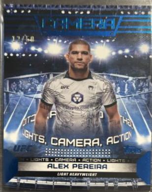 Alex Pereira 2024 Topps Knockout UFC Camera (Lights, Camera, Action) #CAM-11 Blue