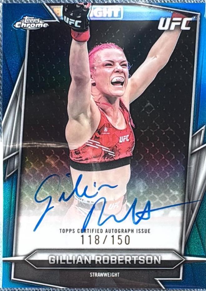 Gillian Robertson 2026 Topps Chrome UFC Base Autographs #BAV-GR Blue Refractor