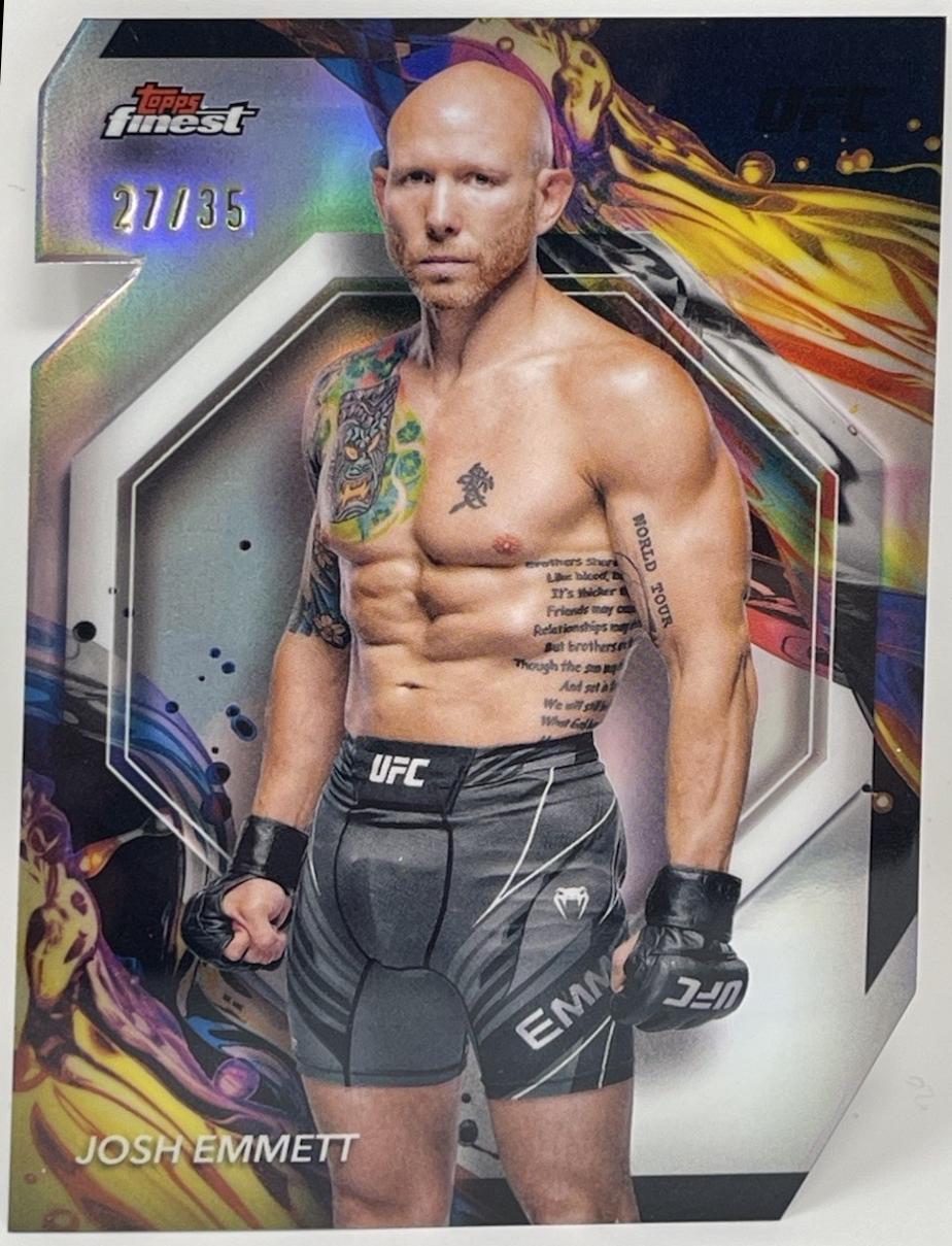 Josh Emmett 2024 Topps Finest UFC Base Uncommon #127 Die-Cut Refractor