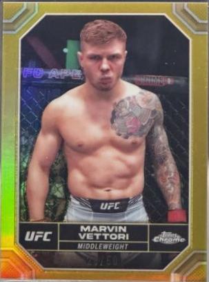 Marvin Vettori 2024 Topps Chrome UFC Base #125 Gold Refractor