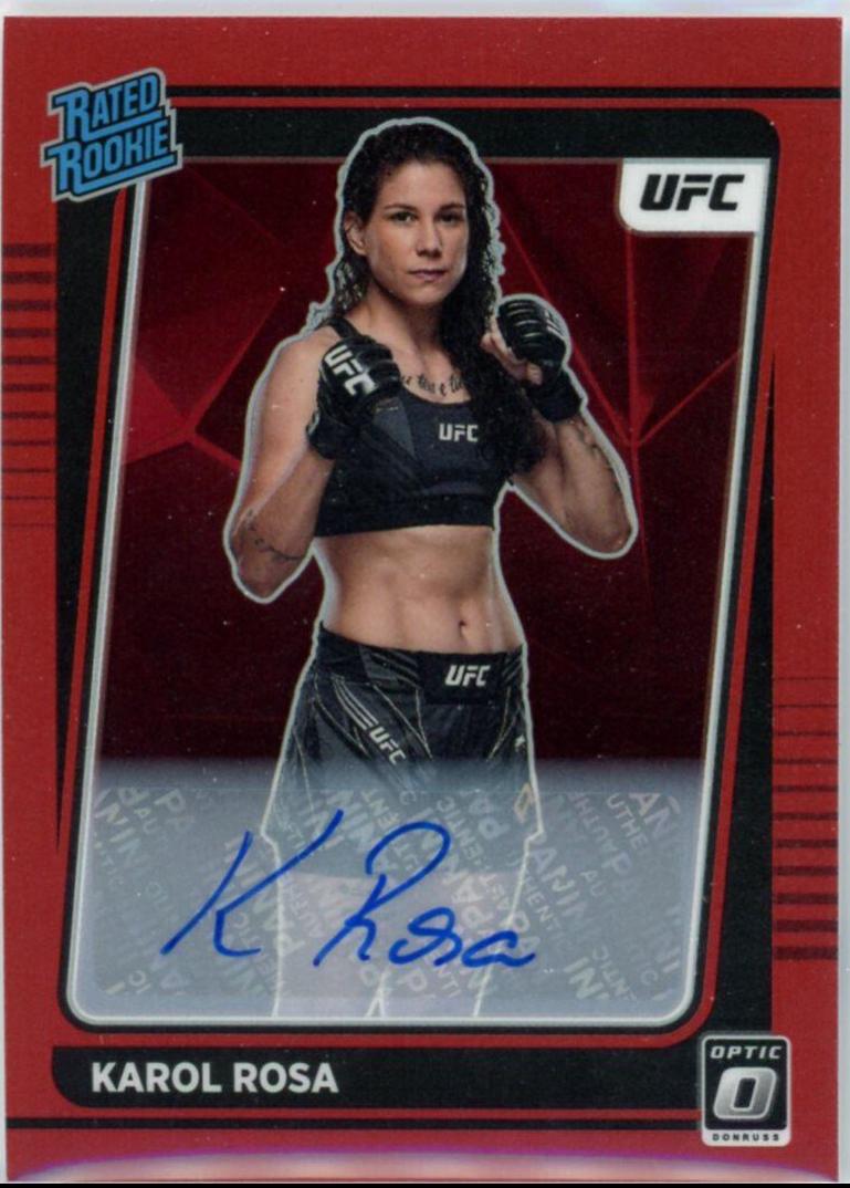 Karol Rosa 2022 Panini Donruss Optic UFC Base Rated Rookies Signatures #102 Red