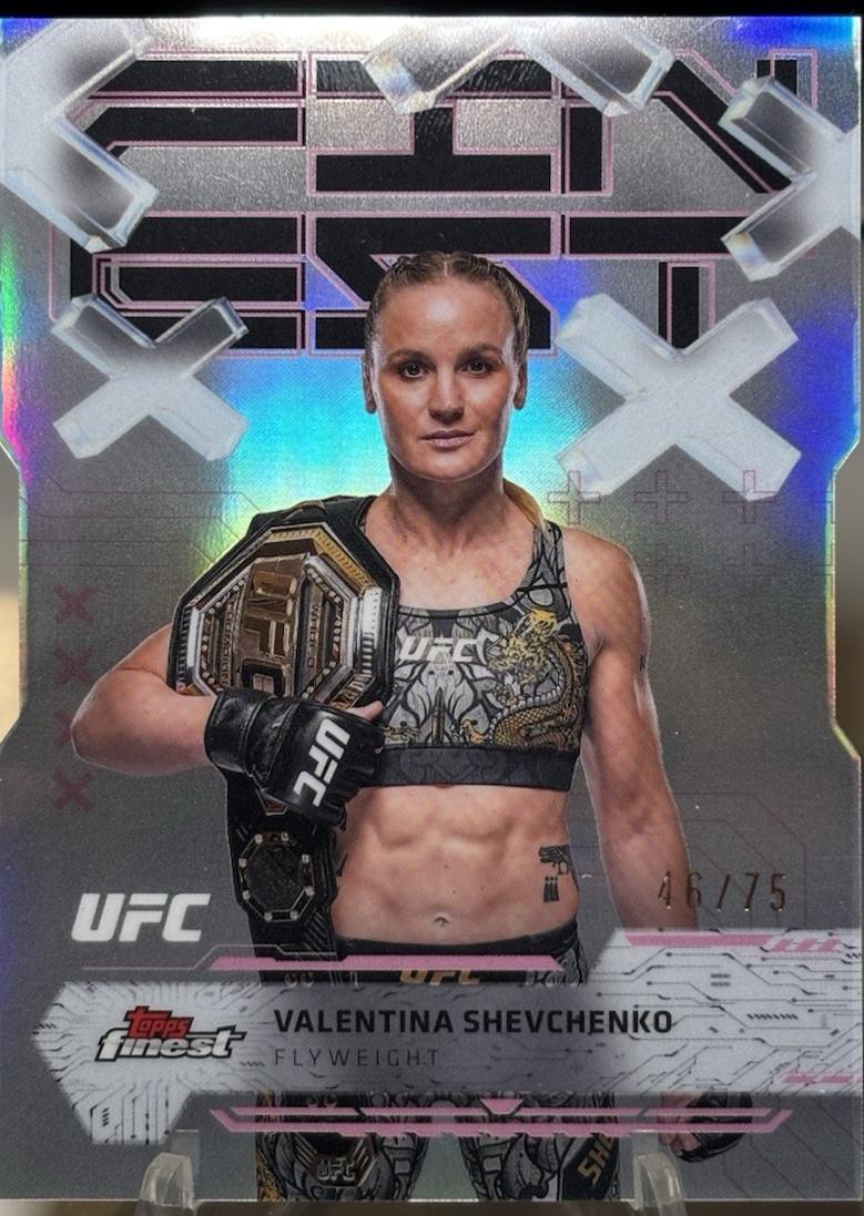 Valentina Shevchenko 2025 Topps Finest UFC Base Common #32 Die-Cut Refractor