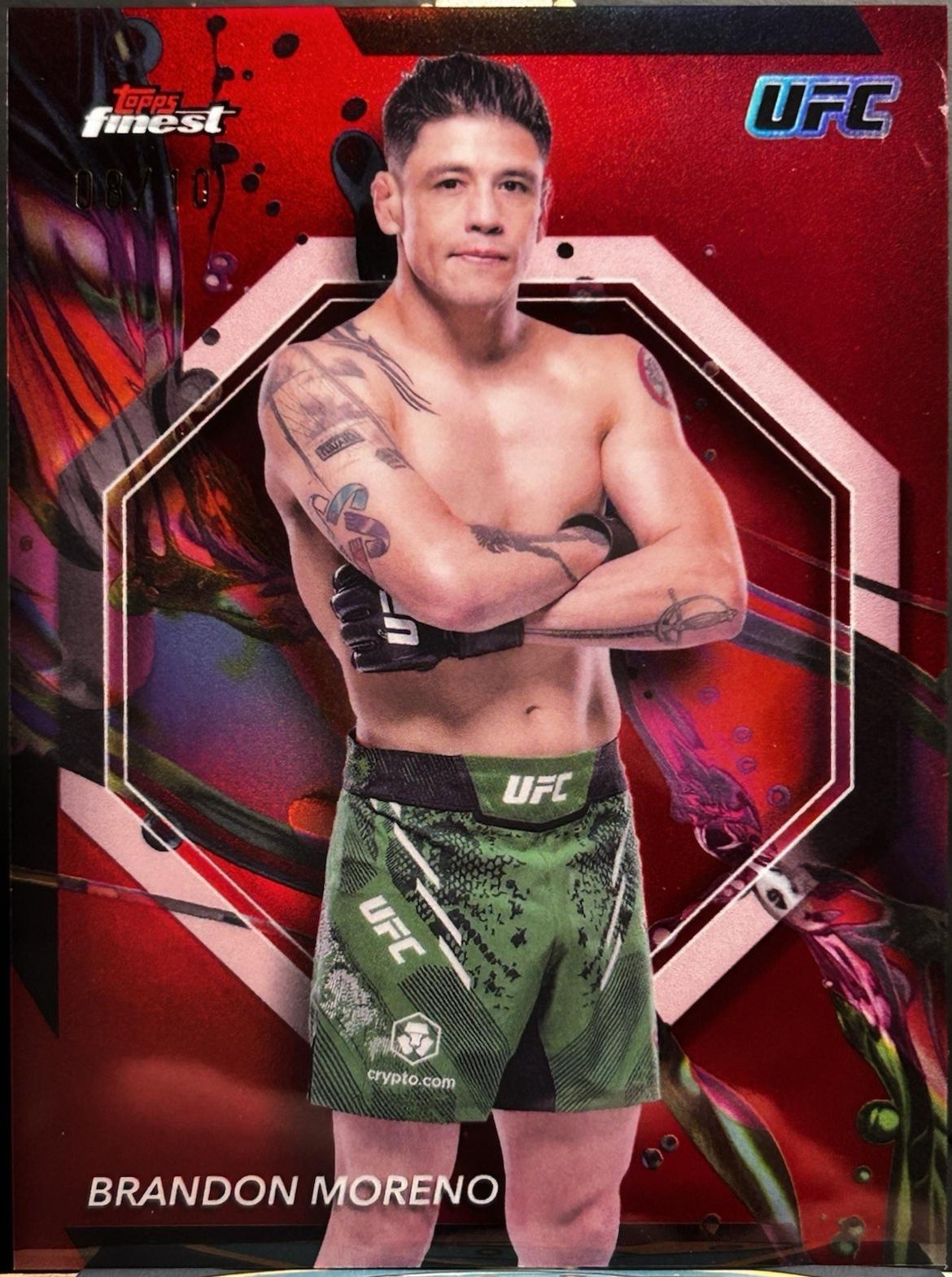 Brandon Moreno 2024 Topps Finest UFC Base Common #56 Red Refractor