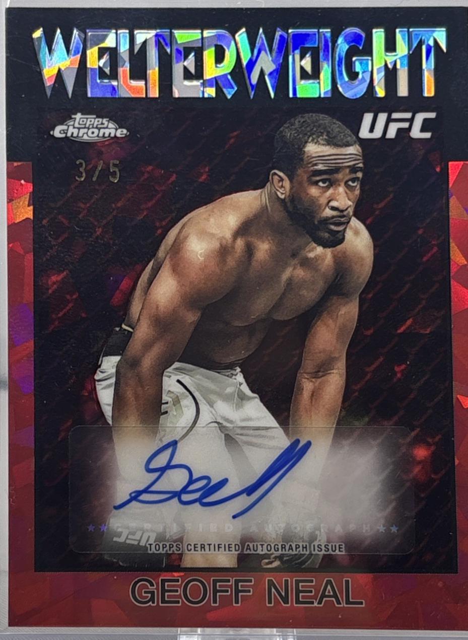 Geoff Neal 2026 Topps Chrome UFC 1986 Topps Signatures #86S-GN Red Refractor