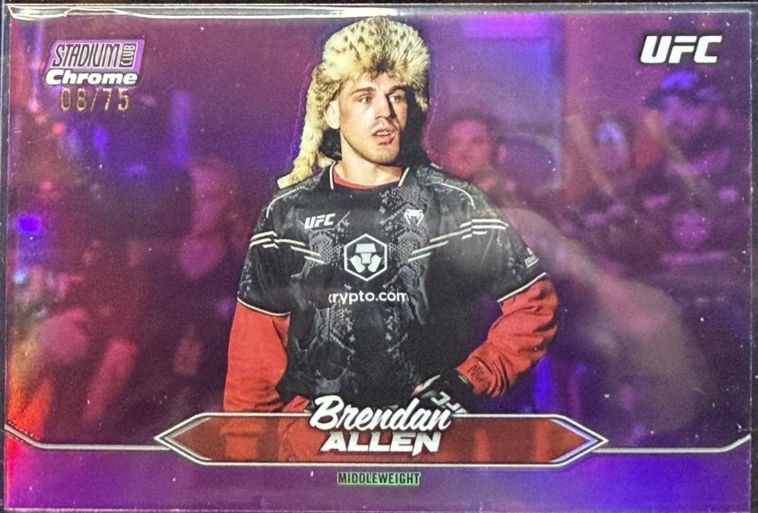 Brendan Allen 2025 Topps Stadium Club UFC Base Chrome #C-111 Purple Refractor
