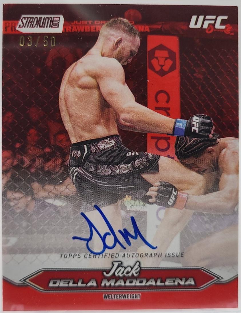 Jack Della Maddalena 2025 Topps Stadium Club UFC Base Autographs #BCA-JDM Black