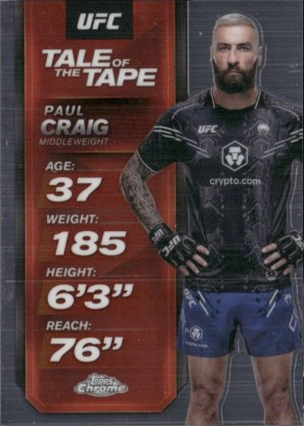 Paul Craig 2025 Topps Chrome UFC Tale of the Tape #TTT-23 Superfractor