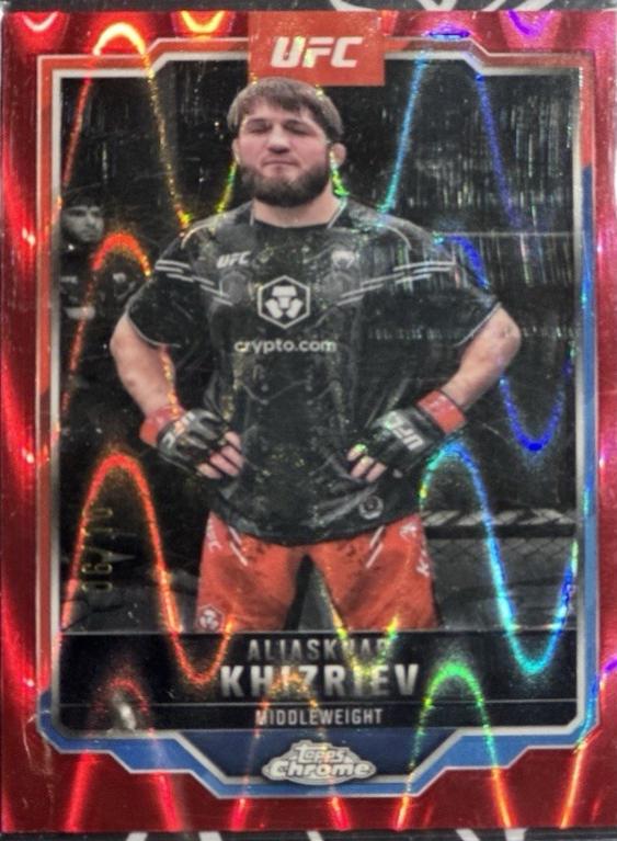 Aliaskhab Khizriev 2025 Topps Chrome UFC Base #196 Red Refractor
