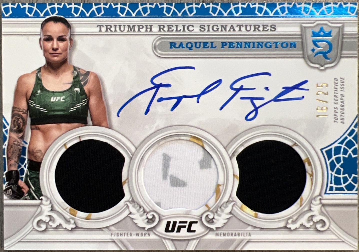 Raquel Pennington 2024 Topps Royalty UFC Triumph Relic Signatures #TRS-RPN Blue