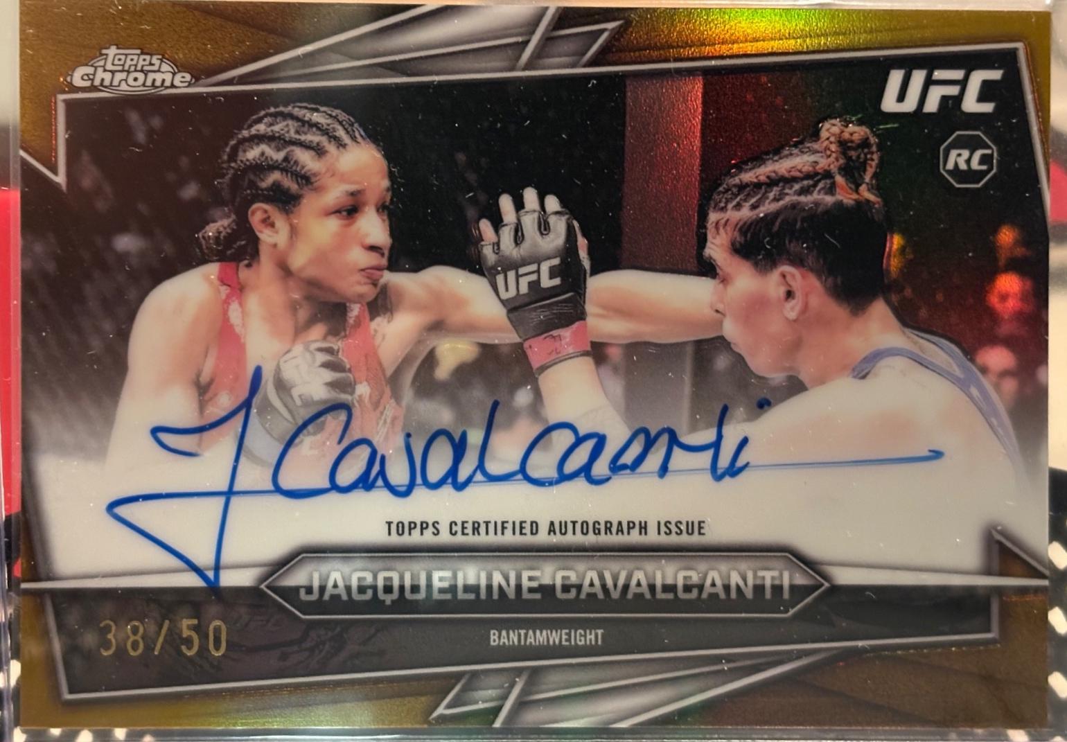 Jacqueline Cavalcanti 2026 Topps Chrome UFC Base Autographs #BAV-JC Gold Geometric Refractor