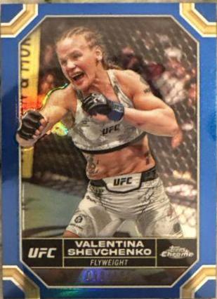 Valentina Shevchenko 2024 Topps Chrome UFC Base #190 Blue Refractor