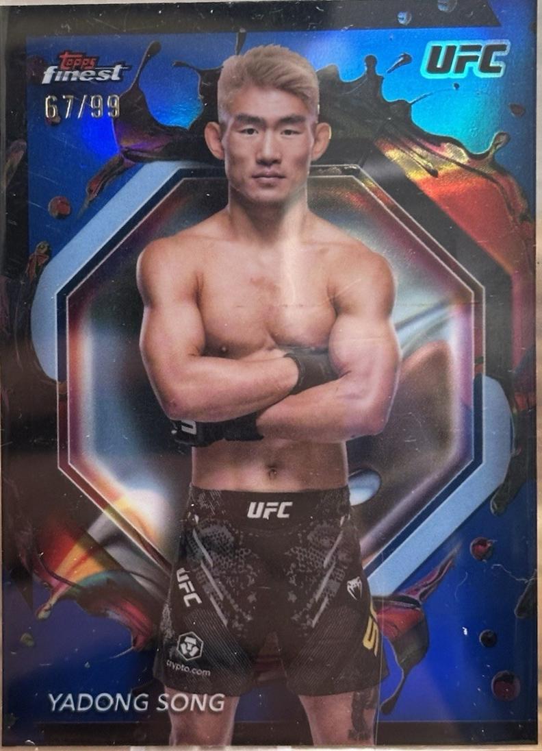 Song Yadong 2024 Topps Finest UFC Base Rare #285 Blue Refractor