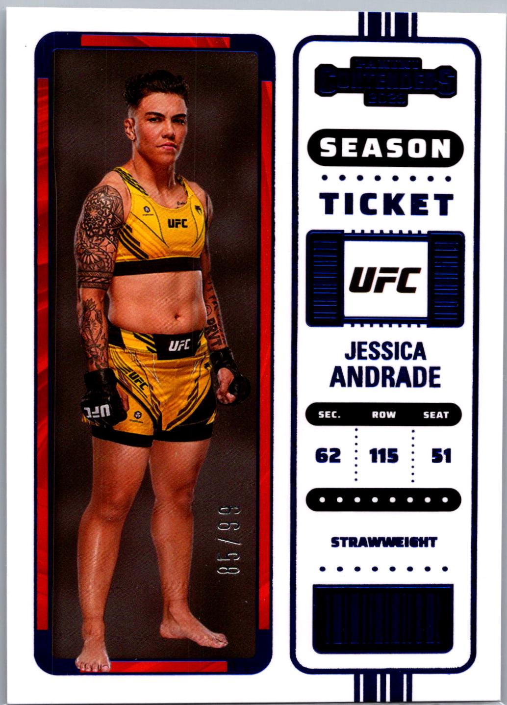 Jessica Andrade 2023 Panini Chronicles UFC Base Contenders Season Ticket #108 Blue