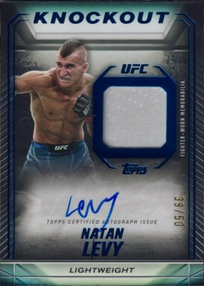 Natan Levy 2024 Topps Knockout UFC Knockout Autograph Relics #KAR-NLY Platinum