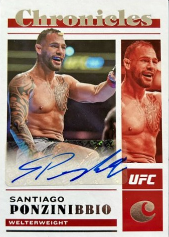 Santiago Ponzinibbio 2023 Panini Chronicles UFC Chronicles Signatures #33 Blue