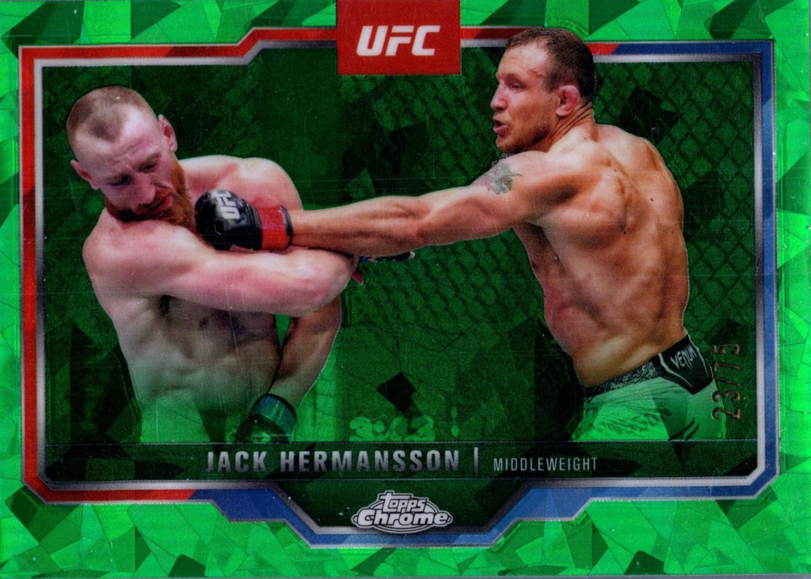 Jack Hermansson 2025 Topps Chrome Sapphire UFC Base Sapphire #191 Green Sapphire
