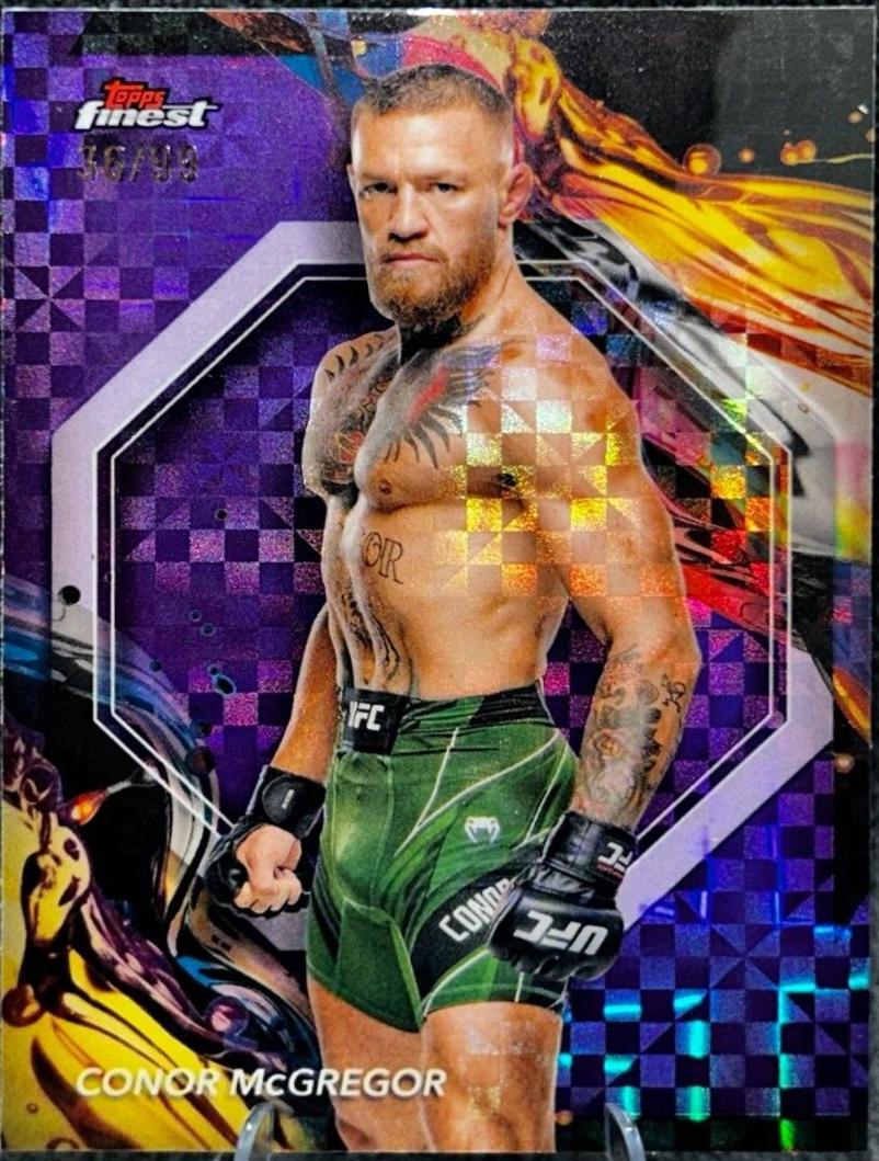 Conor McGregor 2024 Topps Finest UFC Base Uncommon #151 Purple Checkerboard Refractor