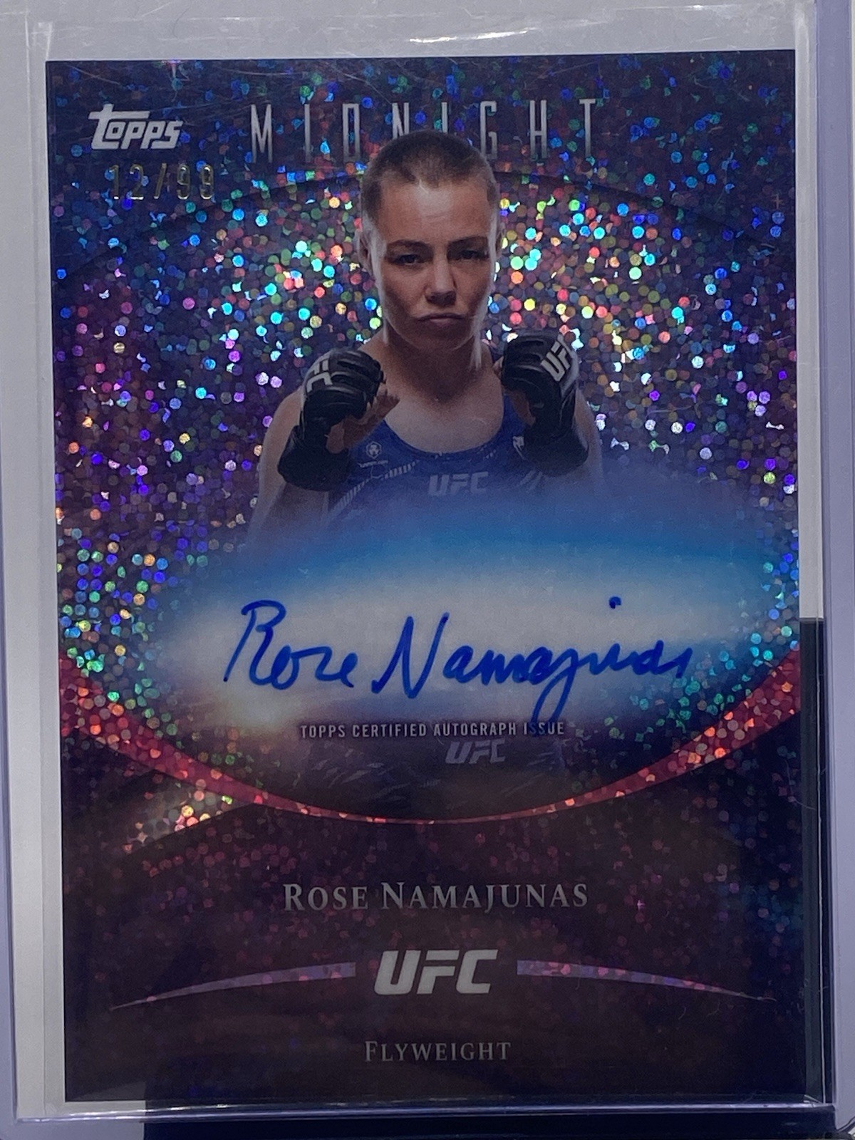 Rose Namajunas 2026 Topps Midnight UFC Base Autographs #BAV-RN Twilight