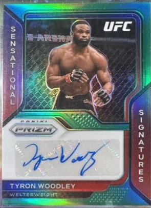 Tyron Woodley 2021 Panini Prizm UFC Sensational Signatures #4 Green
