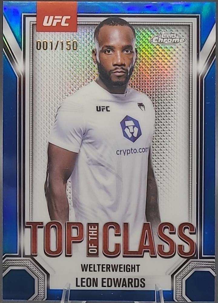 Leon Edwards 2025 Topps Chrome UFC Top of the Class #TTC-9 Blue Refractor
