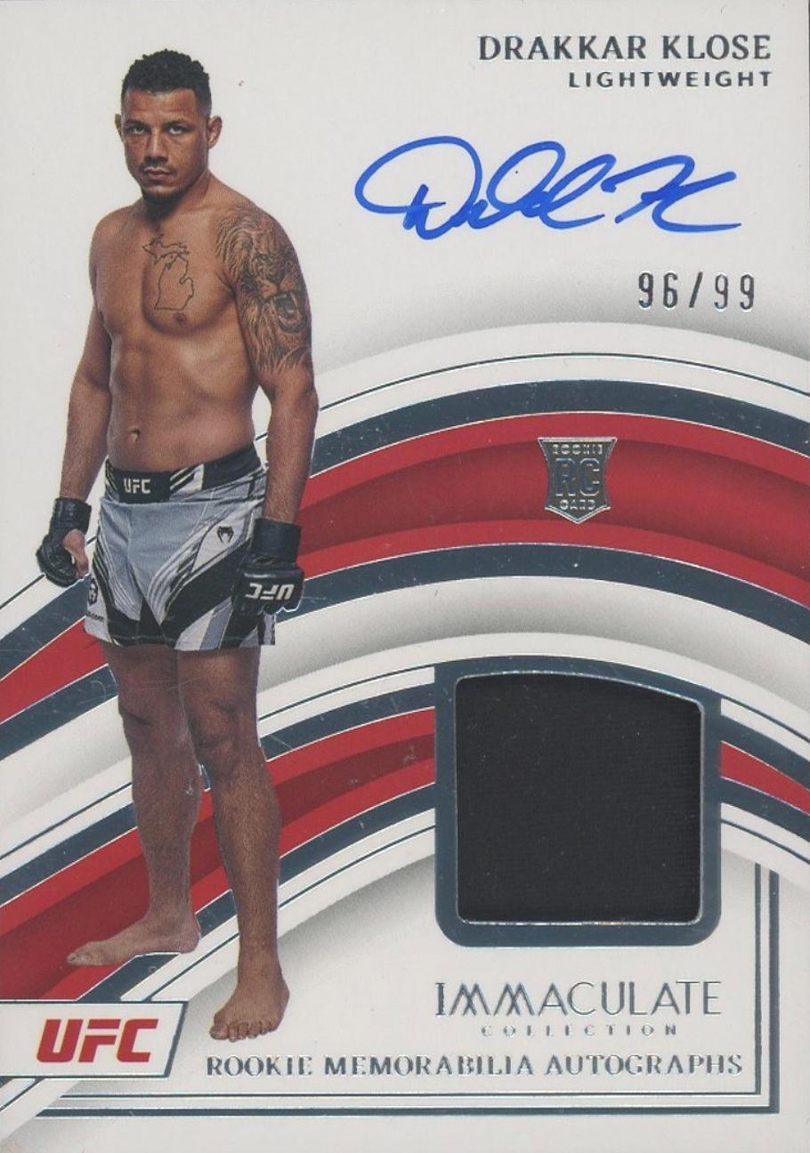 Drakkar Klose 2023 Panini Immaculate Collection UFC Rookie Memorabilia Autographs #106 Autograph
