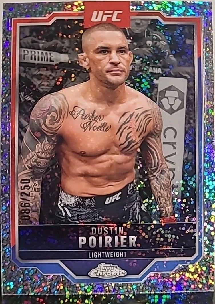 Dustin Poirier 2025 Topps Chrome UFC Base #7 Speckle Refractor