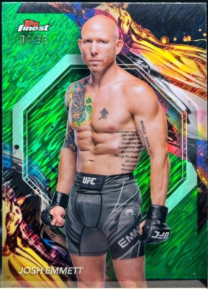 Josh Emmett 2024 Topps Finest UFC Base Uncommon #127 Green Shimmer Refractor