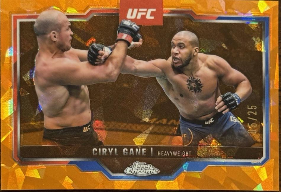 Ciryl Gane 2025 Topps Chrome Sapphire UFC Base Sapphire #33 Orange Sapphire