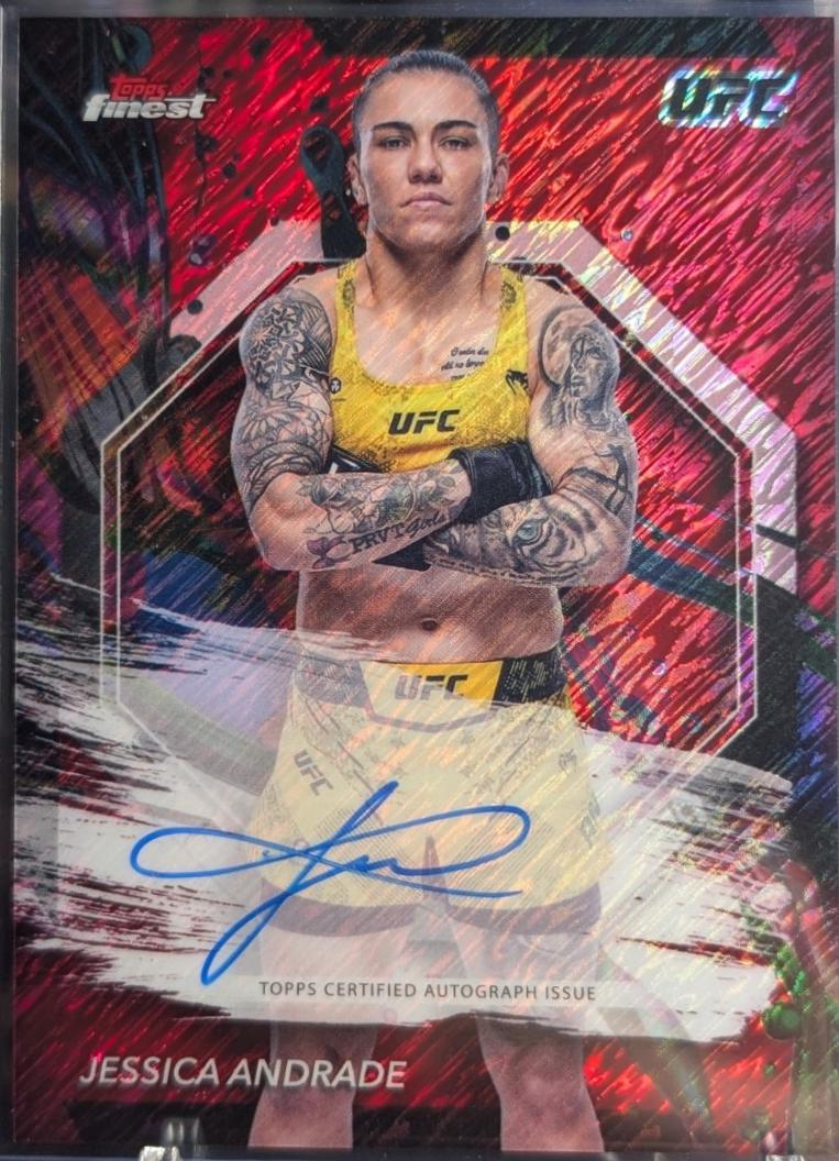 Jessica Andrade 2024 Topps Finest UFC Finest Autographs #FA-JAE Red Shimmer Refractor