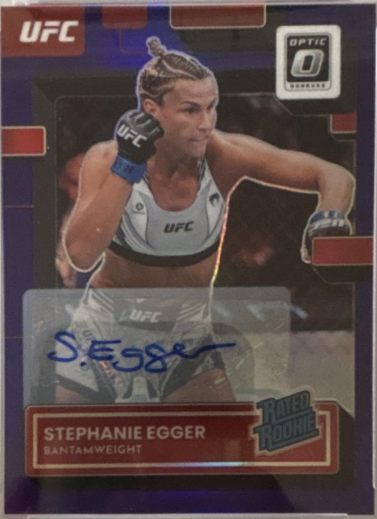 Stephanie Egger 2023 Panini Donruss Optic UFC Base Rated Rookies Signatures #125 Purple