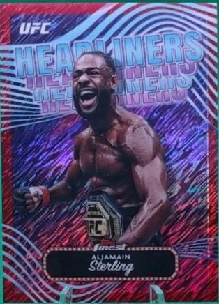 Aljamain Sterling 2024 Topps Finest UFC Headliners #HDL-1 Red Shimmer Refractor