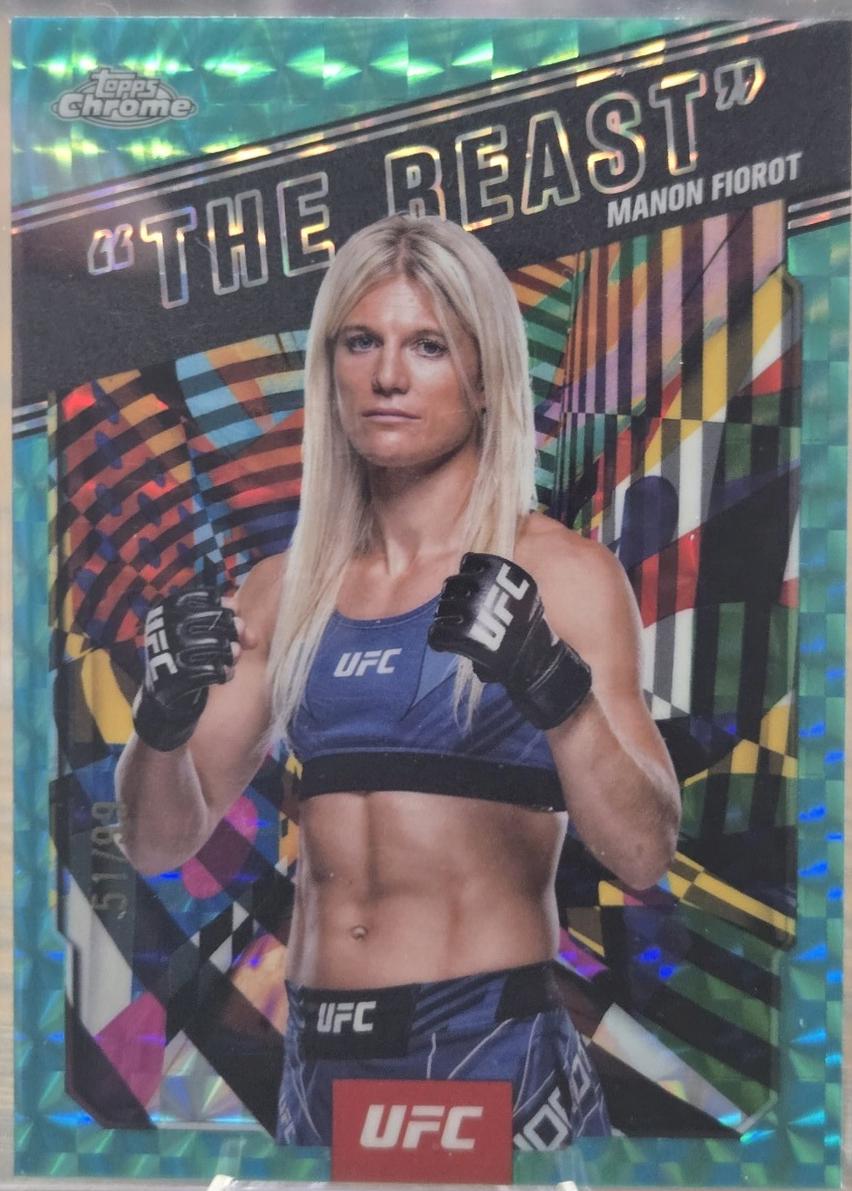 Manon Fiorot 2025 Topps Chrome UFC AKA #AKA-10 Geometric Purple Refractor