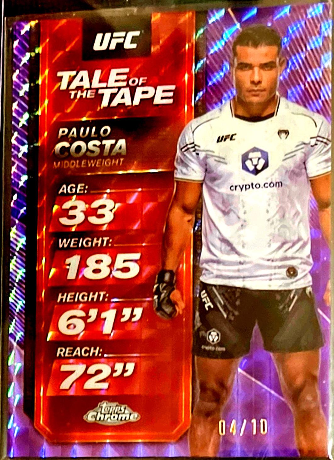 Paulo Costa 2025 Topps Chrome UFC Tale of the Tape #TTT-3 Geometric Purple Refractor
