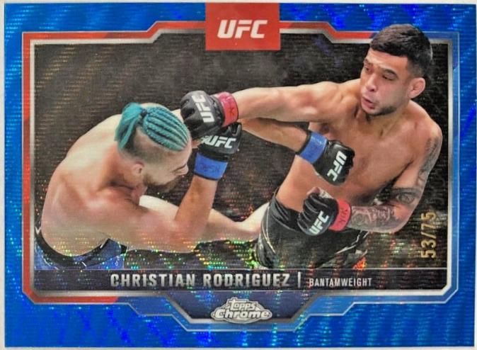 Christian Rodriguez 2025 Topps Chrome UFC Base #106 Blue Wave Refractor