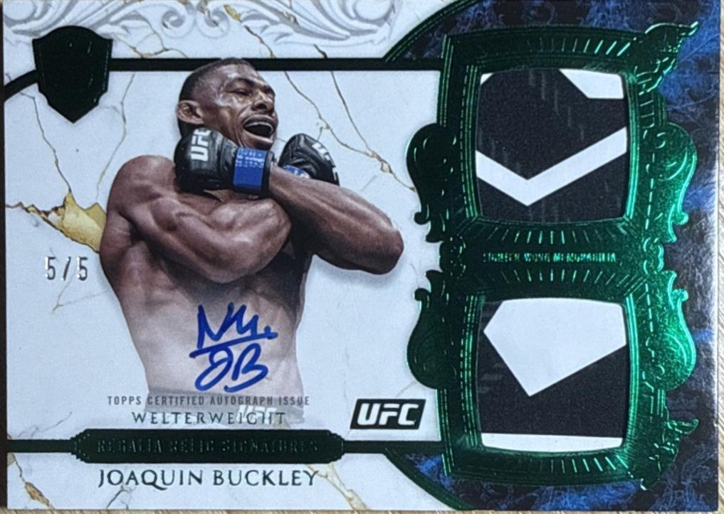 Joaquin Buckley 2025 Topps Royalty UFC Regalia Relic Signatures #RRS-JB Green