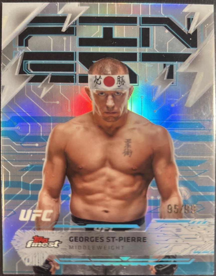 Georges St-Pierre 2025 Topps Finest UFC Base Rare #232 Blue Refractor
