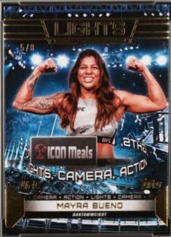 Mayra Bueno 2024 Topps Knockout UFC Lights (Lights, Camera, Action) #LTS-8 Gold