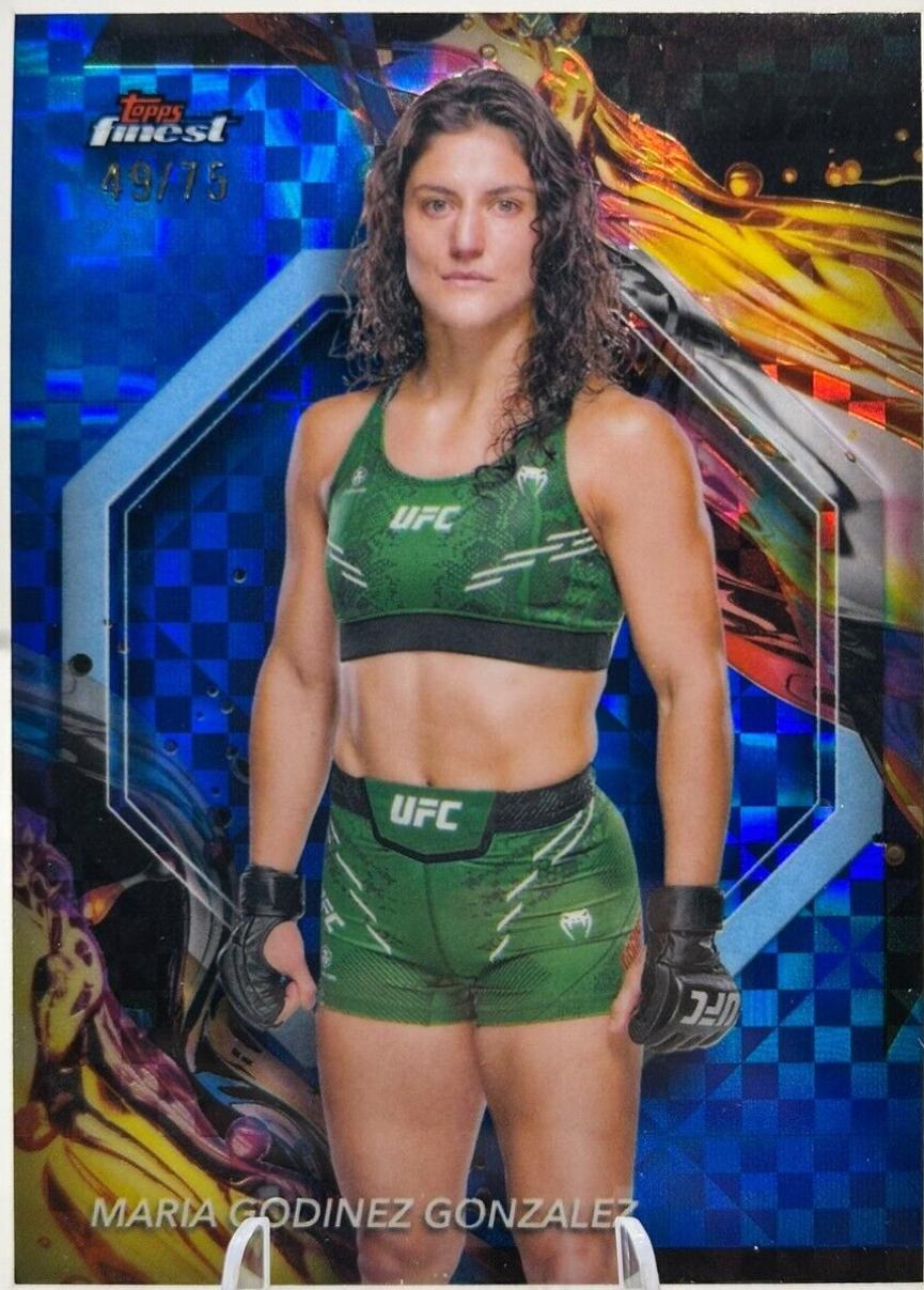 Maria Godinez Gonzalez 2024 Topps Finest UFC Base Uncommon #112 Blue Checkerboard Refractor